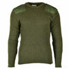British Army Olive Drab Commando Style Sweater, unworn, ribbed knit, shoulder patches.