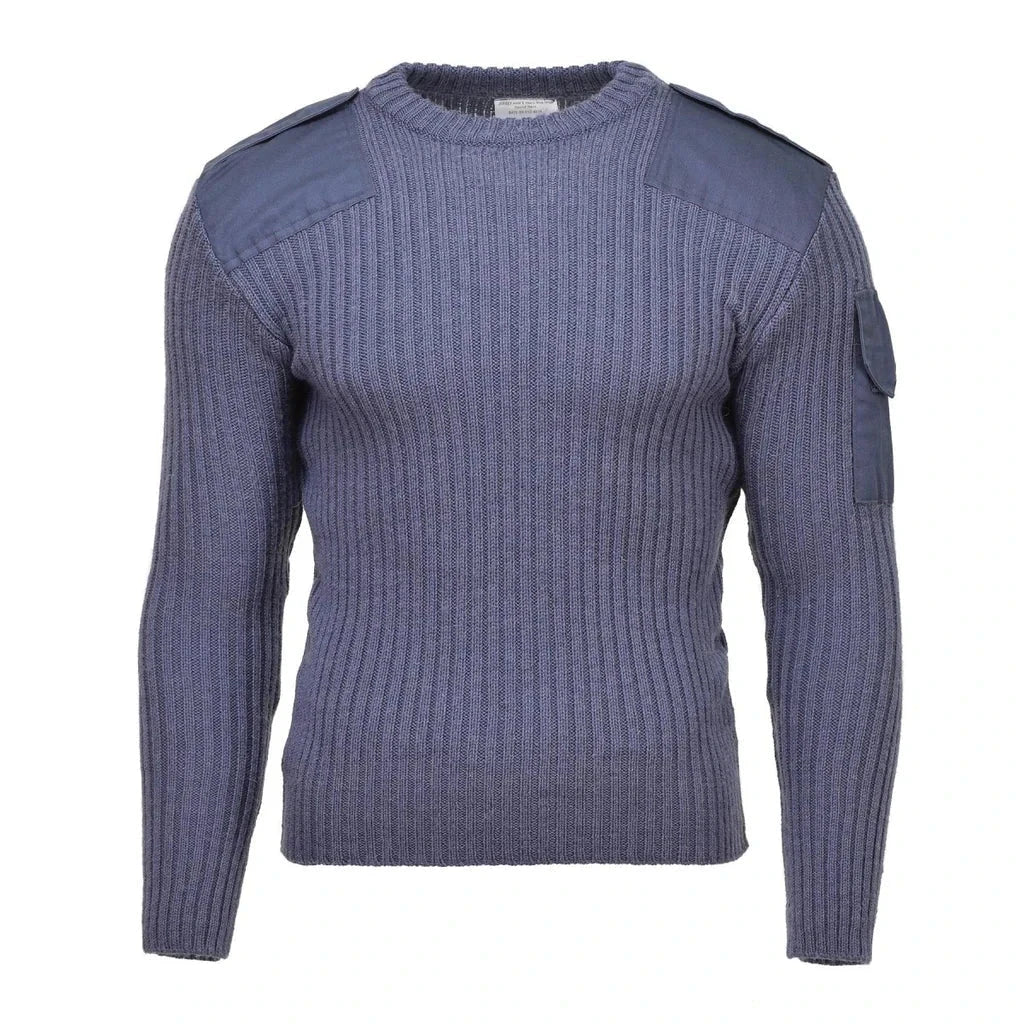 British Royal Air Force Commando Style Sweater, unworn, ribbed knit design.