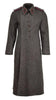 1980s Warsaw Pact Bulgarian charcoal gray wool overcoat with button closure and tapered design