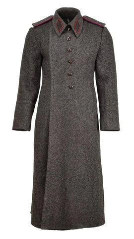 1980's Warsaw Pact Bulgarian Charcoal Gray Wool Overcoat