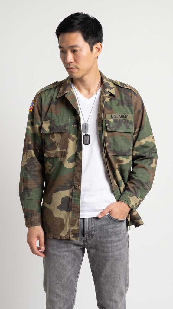 1990s Croatian M81 Woodland Camo Army Lightweight Field Shirt