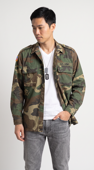 1990s Croatian M81 Woodland Camo Army Lightweight Field Shirt