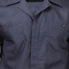 Navy blue shirt with epaulettes on a white background