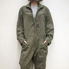 Ladies French Army Olive Green Flight Coverall Jumpsuit Romper
