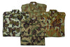 1990s Romanian camo button-up shirts in varying camouflage patterns.