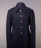 Soviet Marines black wool single-breasted overcoat with slant pockets.