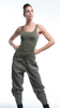 1970s Swedish Military Womens Ladies Civil Defense Field Cargo Chino Cotton Pants