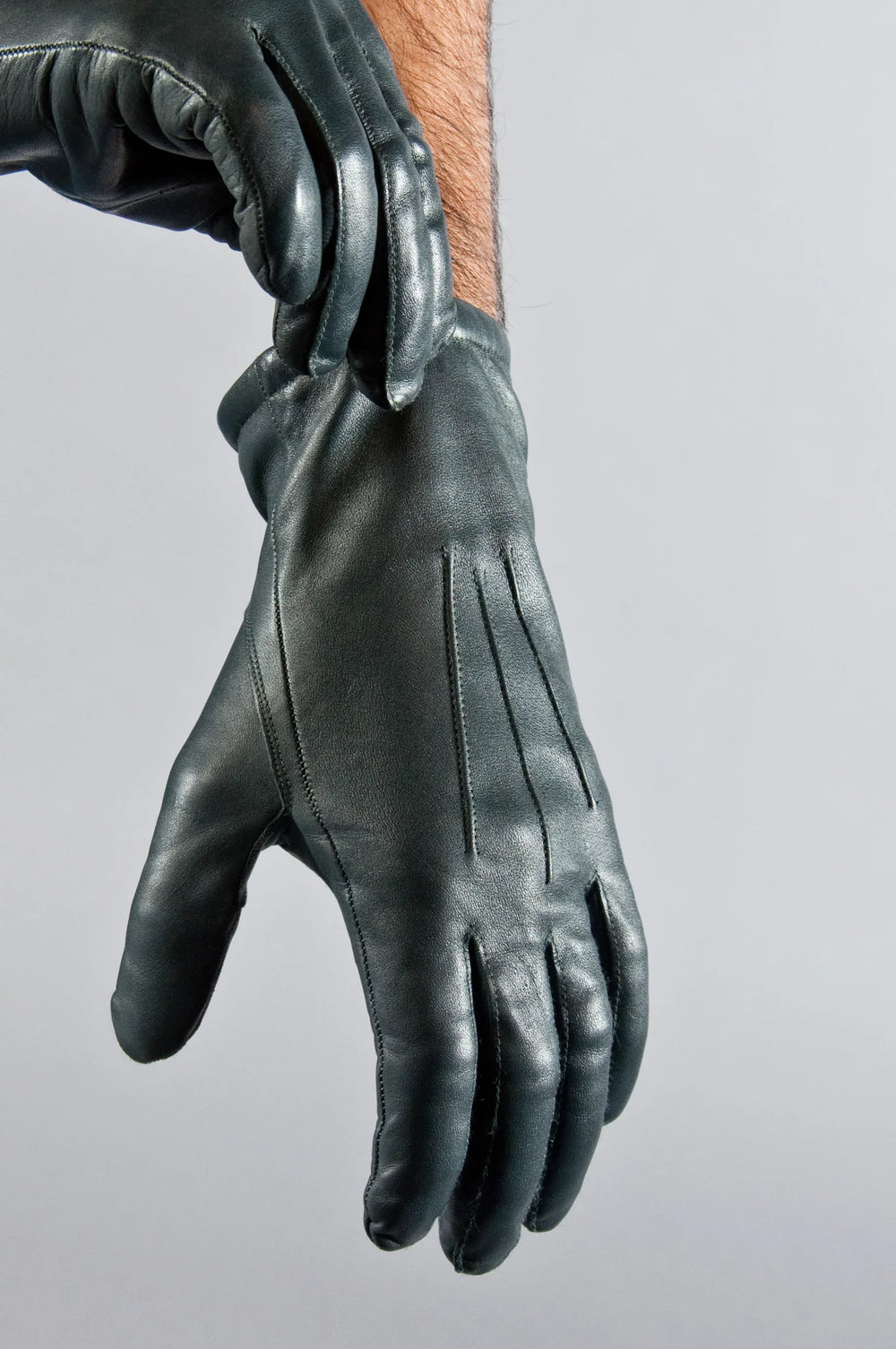 80s Vintage Czechoslovakian Wool Lined Officer Leather Gloves - UNISEX