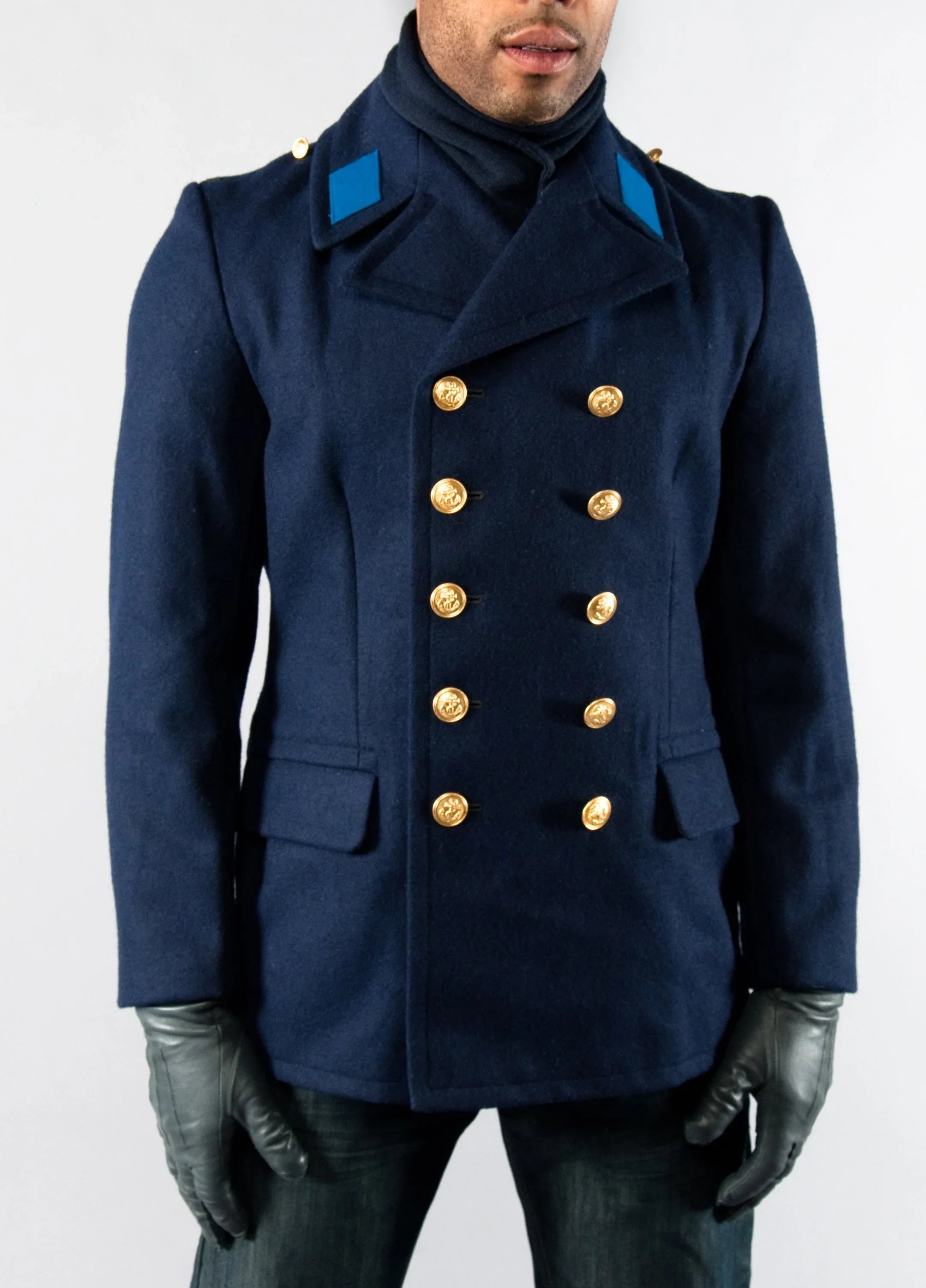 East German Navy Volksmarine Wool Pea Coat Unique Design – Top
