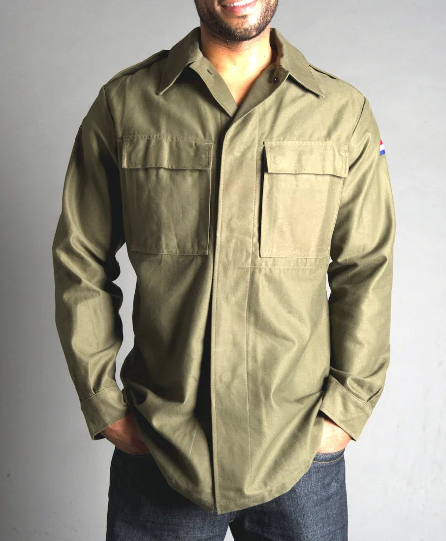 1980s Dutch Nederlands KL Militrary Army Fatigue Cotton Field Shirt