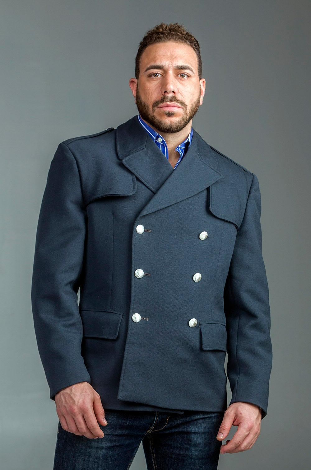 Blue wool shop peacoat