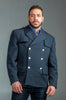 Gabardine Gray Blue Wool Peacoat - Top Rank Vintage