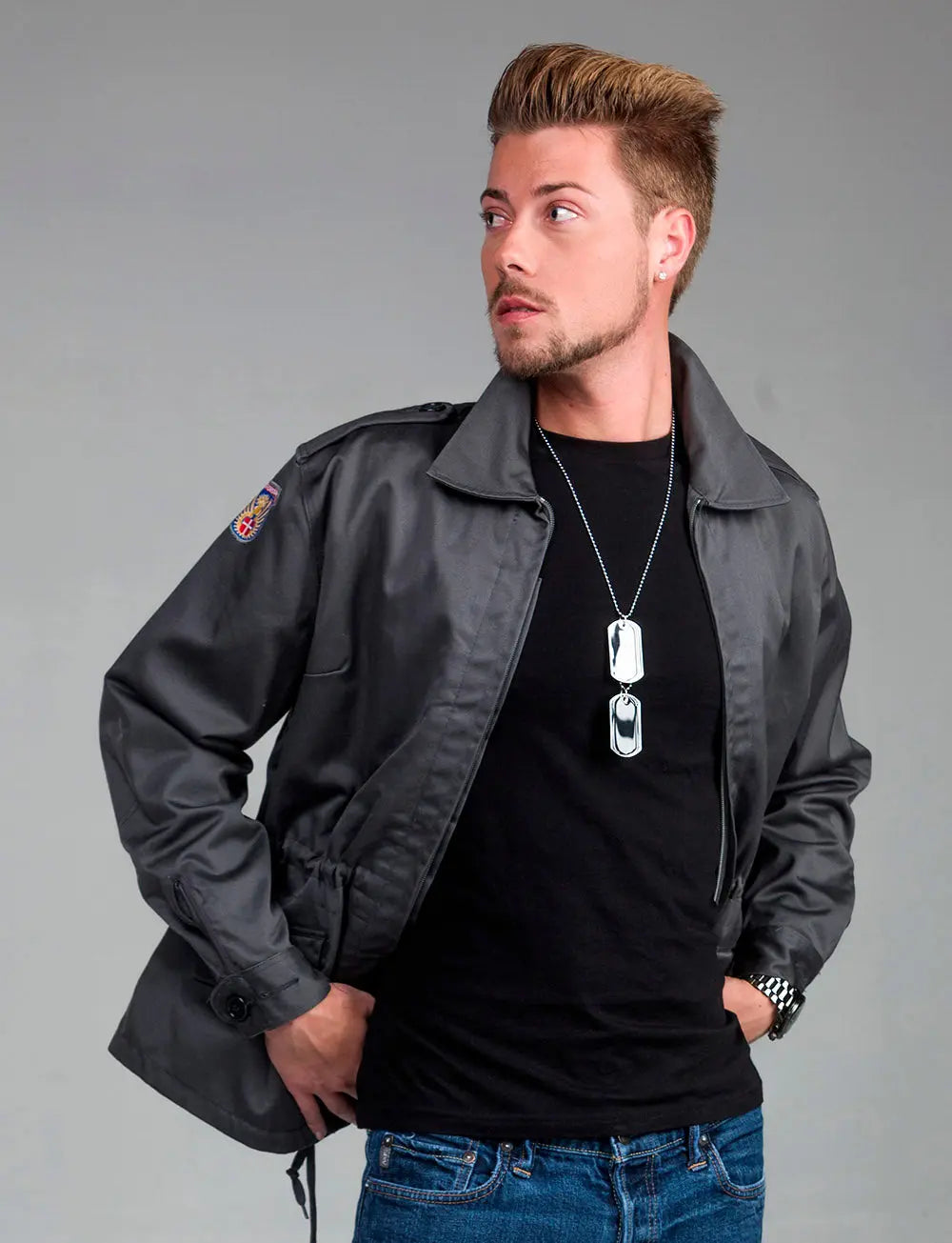 Dark grey sales harrington jacket
