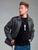 Dark Gray Slanted Pocket Combat Jacket - Top Rank Vintage