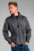 Dark Gray Slanted Pocket Combat Jacket - Top Rank Vintage