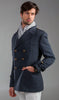 Gabardine Gray Blue Flamboyant Wool Coat