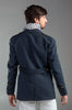 Gabardine Gray Blue Flamboyant Wool Coat