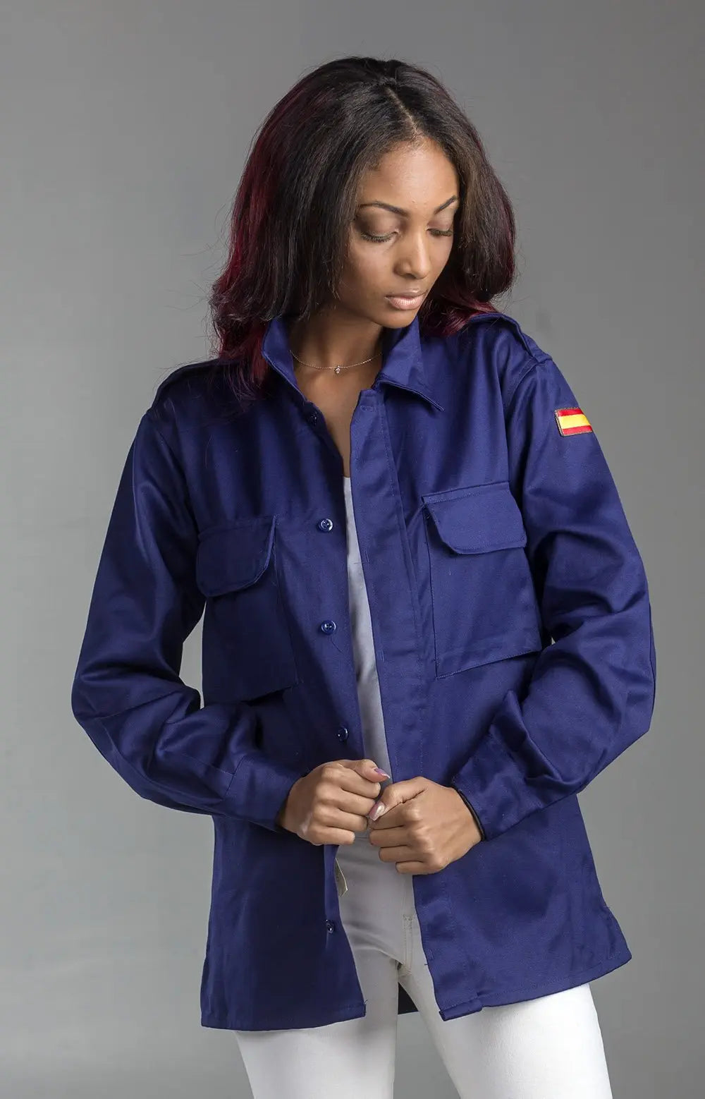 Ladies navy shop shirt