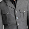 Authentic Charcoal Military Style Blazer - Top Rank Vintage