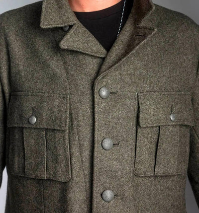 Swedish WWII Era 6-Pocket Wool Battle Field Jacket - Top Rank Vintage