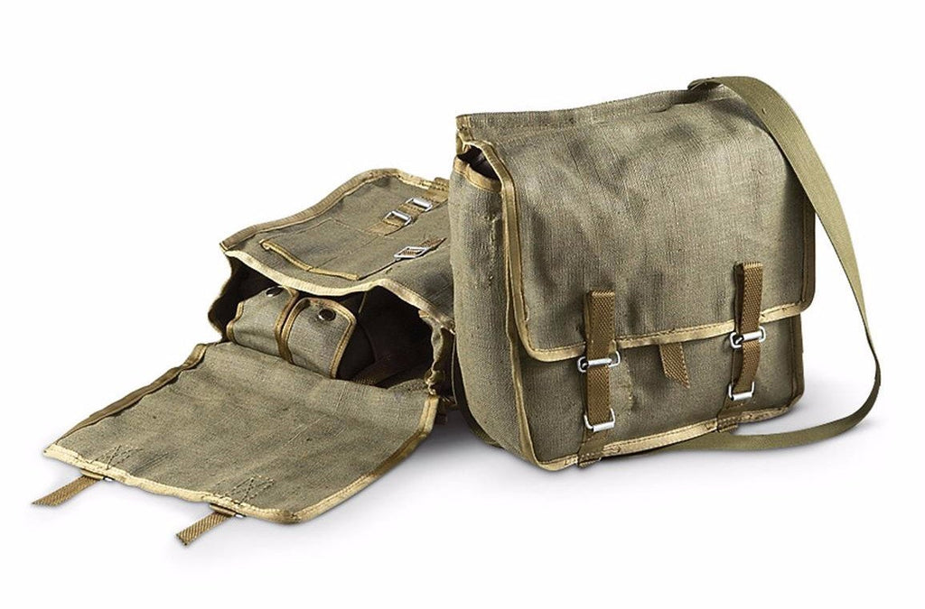 Vintage Messenger Bag Unisex Military Haversack Green Heavy 