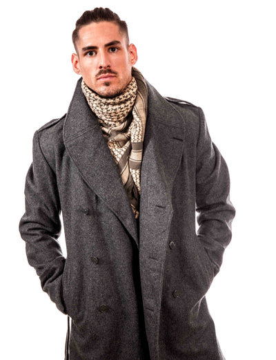 Redesigned Blue-Gray Wool Trenchcoat