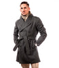 Redesigned Blue-Gray Wool Trenchcoat