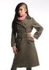 Women's Black Collar Gray Overcoat - Top Rank Vintage