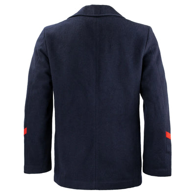 Red Sleeve Striped Navy Wool Peacoat - Top Rank Vintage