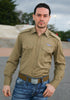 Button-up Khaki Military Style Shirt - Top Rank Vintage
