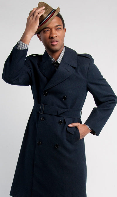 Navy Blue Trench Coat - Top Rank Vintage