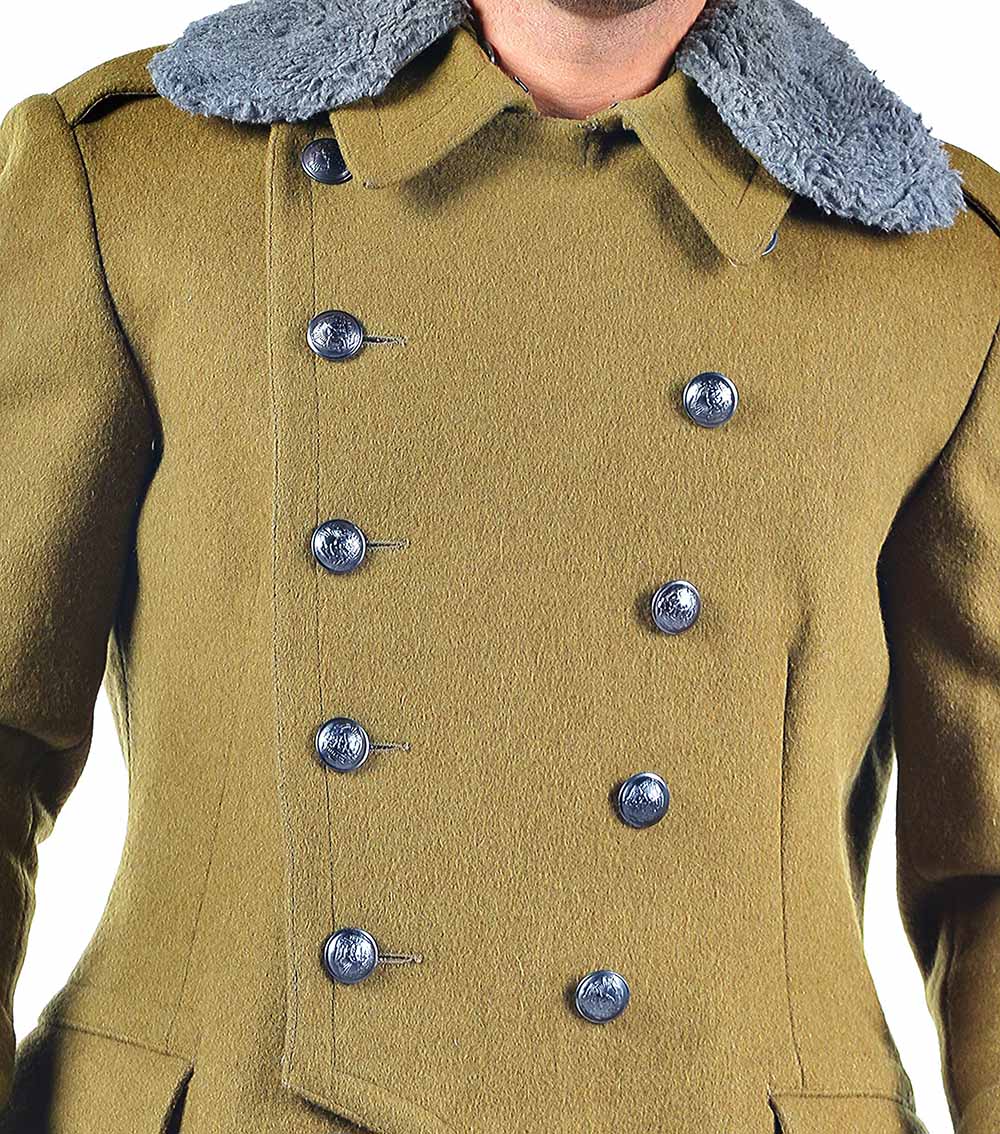Redesigned Eastern Bloc Military Khaki Overcoat Medium