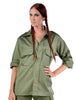 Ladies Olive Green Military Style Shirt - Top Rank Vintage