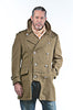 Redesigned Hellenic Army Brown Greatcoat with military-inspired design, olive undertone, fitted silhouette, and adjustable belt.