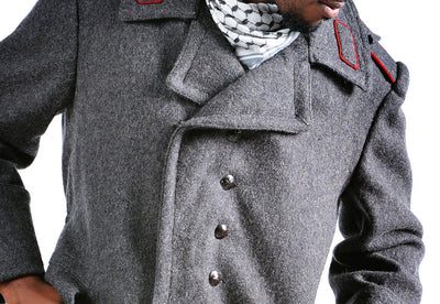 Redesigned Charcoal Hooded Overcoat - Top Rank Vintage
