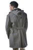 Redesigned Charcoal Hooded Overcoat - Top Rank Vintage