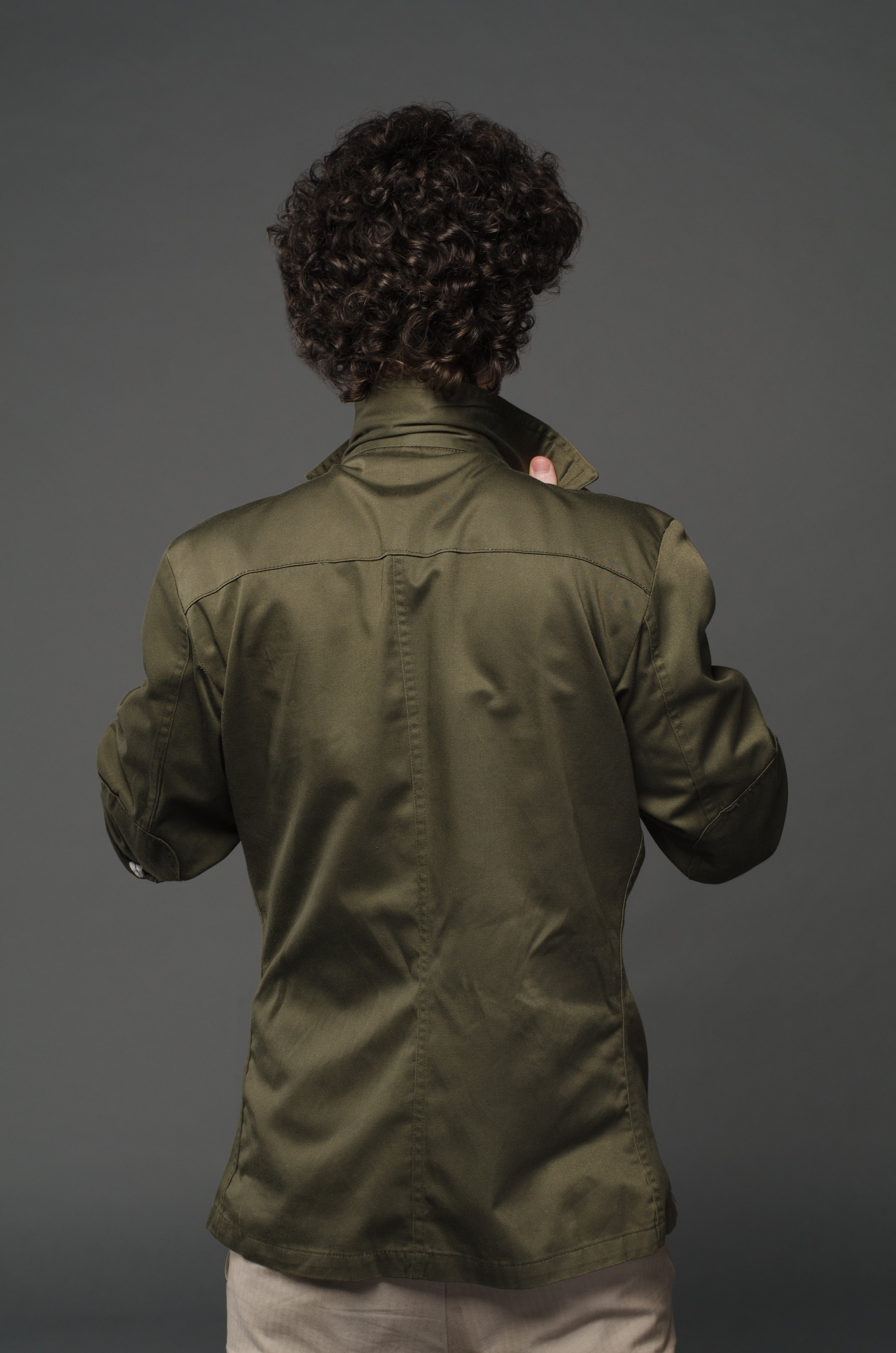 Army green online shirt jacket