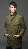 Mandarin Collar Style Lightweight Fatigue M88 Jacket with utilitarian pockets and epaulettes.
