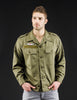 Classic Vintage Style Olive Military Shirt