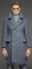 Blue Gray Air Force Officer Overcoat, Polish military style, 1980s, high-grade wool, epaulettes, Polish coat of arms buttons.