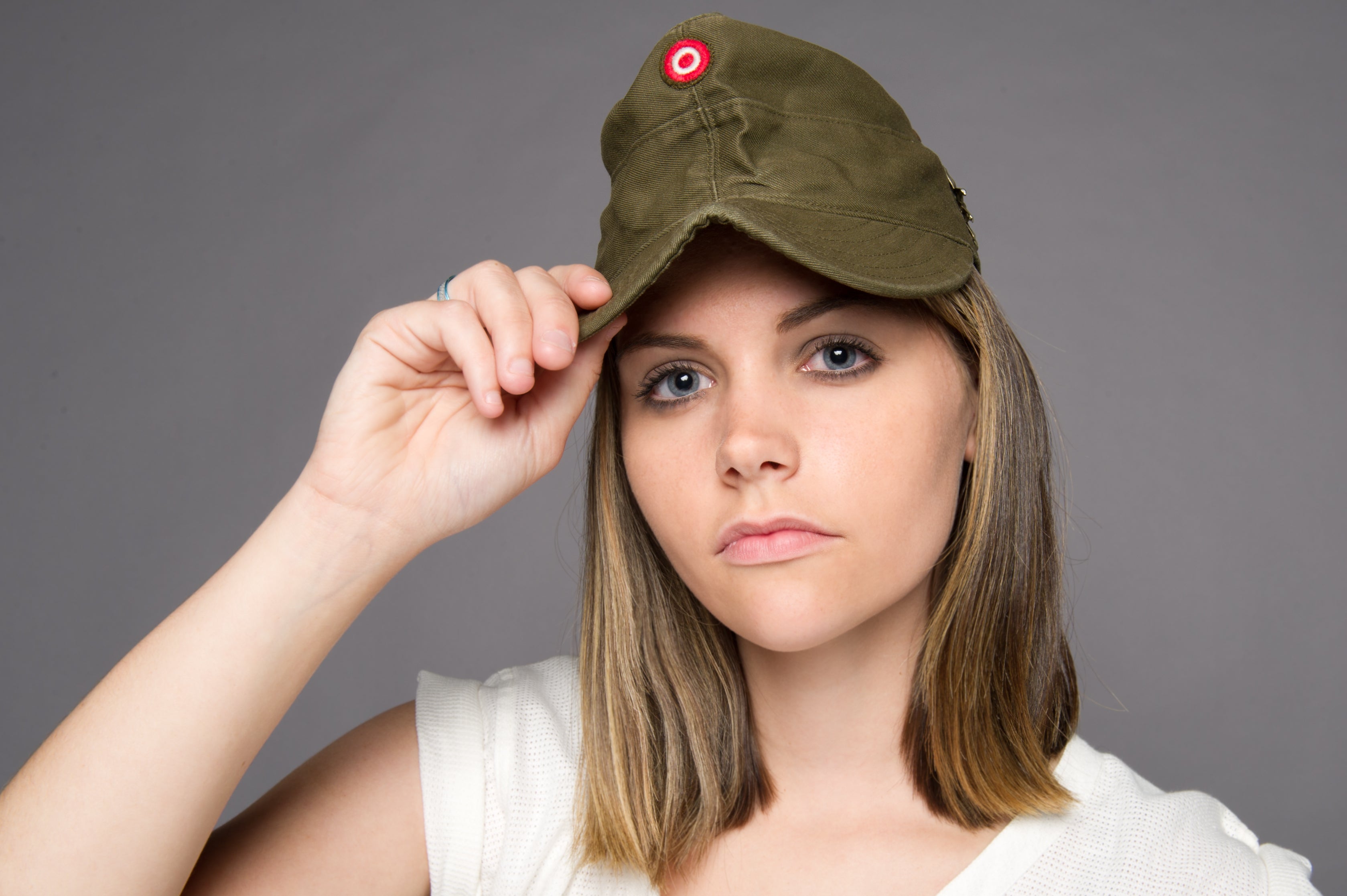 Girls military cap on sale
