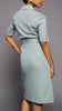 Blue-Gray 50's Style  Short Sleeve Dress