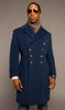 Double Cuffed Royal Blue Overcoat - Top Rank Vintage