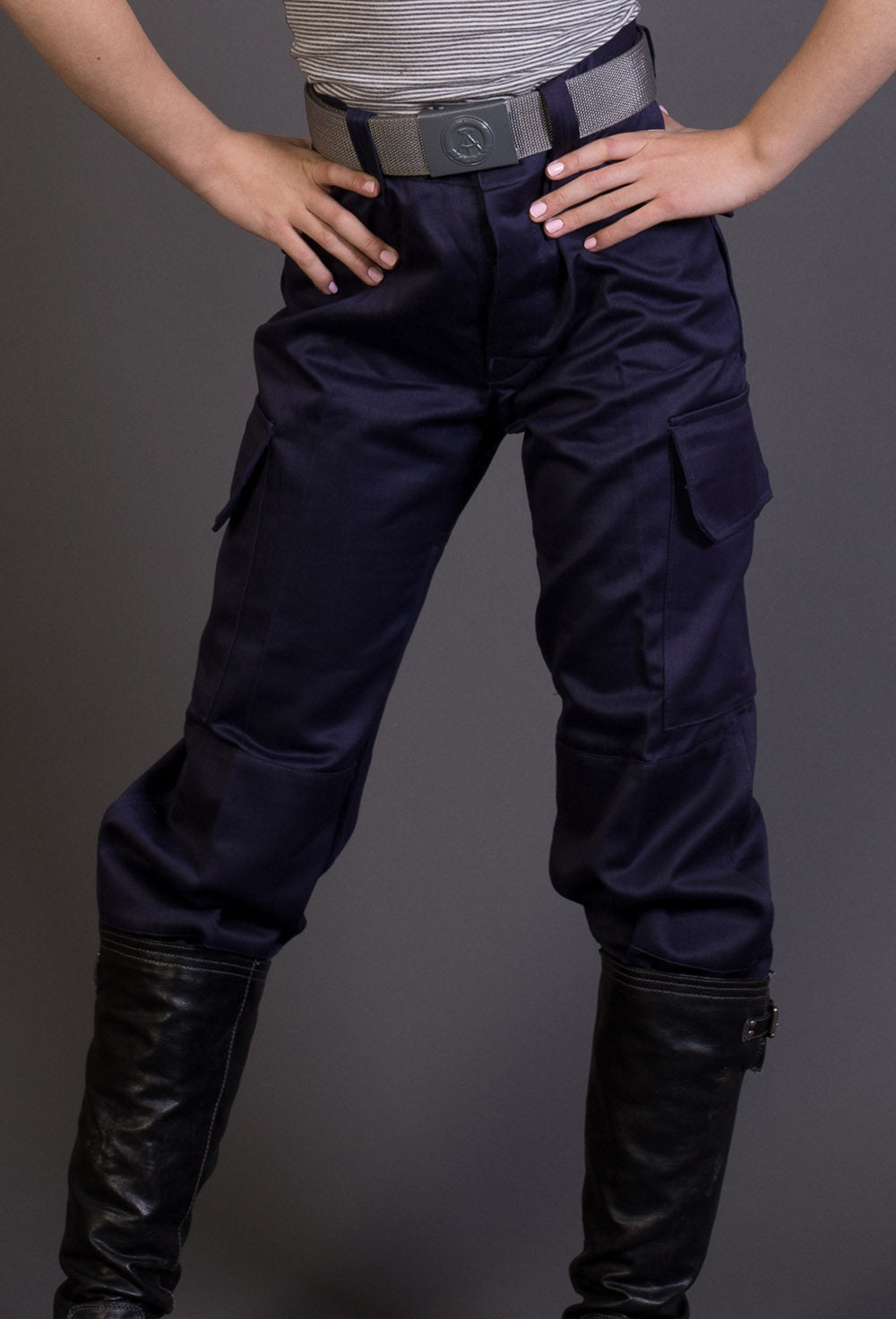 Ladies High Waist Blue Military Style Cargos – Top Rank Vintage