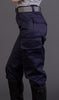 Ladies High Waist Blue Military Style Cargos - Top Rank Vintage
