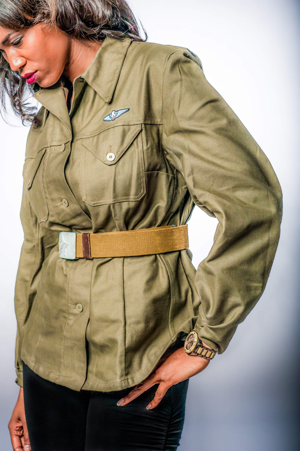 1970s Swedish Military Womens Ladies Civil Defense Field Fitted Shirt