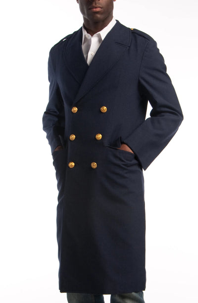 Blue Gabardine Airforce Overcoat - Top Rank Vintage