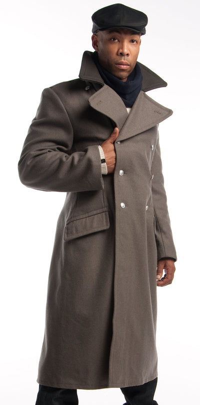 Black Collar Gray Overcoat - Top Rank Vintage