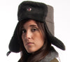 Uni-Sex Army Bomber Style Gray Ushanka Winter Hat - Top Rank Vintage