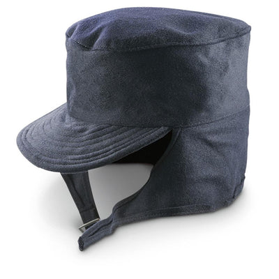 Post WWII M43 Style Navy Blue Wool Winter Hat - Top Rank Vintage